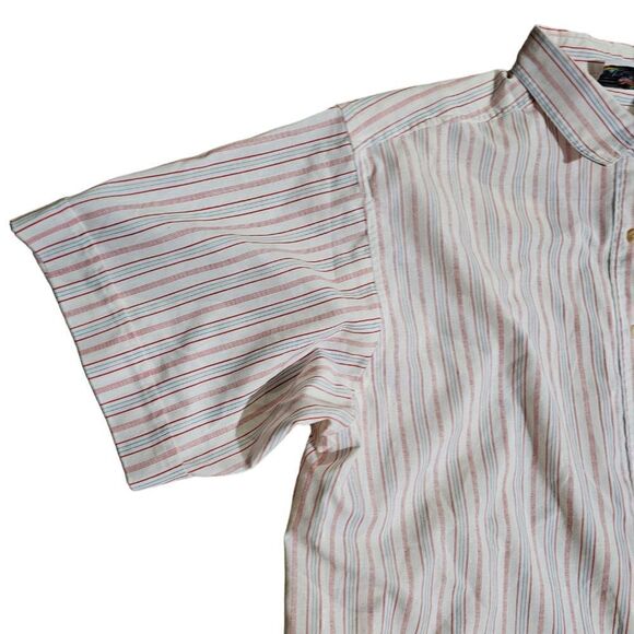 Men's Vintage GOLDEN WINGS Short Sleeves Striped Shirt Size 20W - 40 - Picture 3 of 6